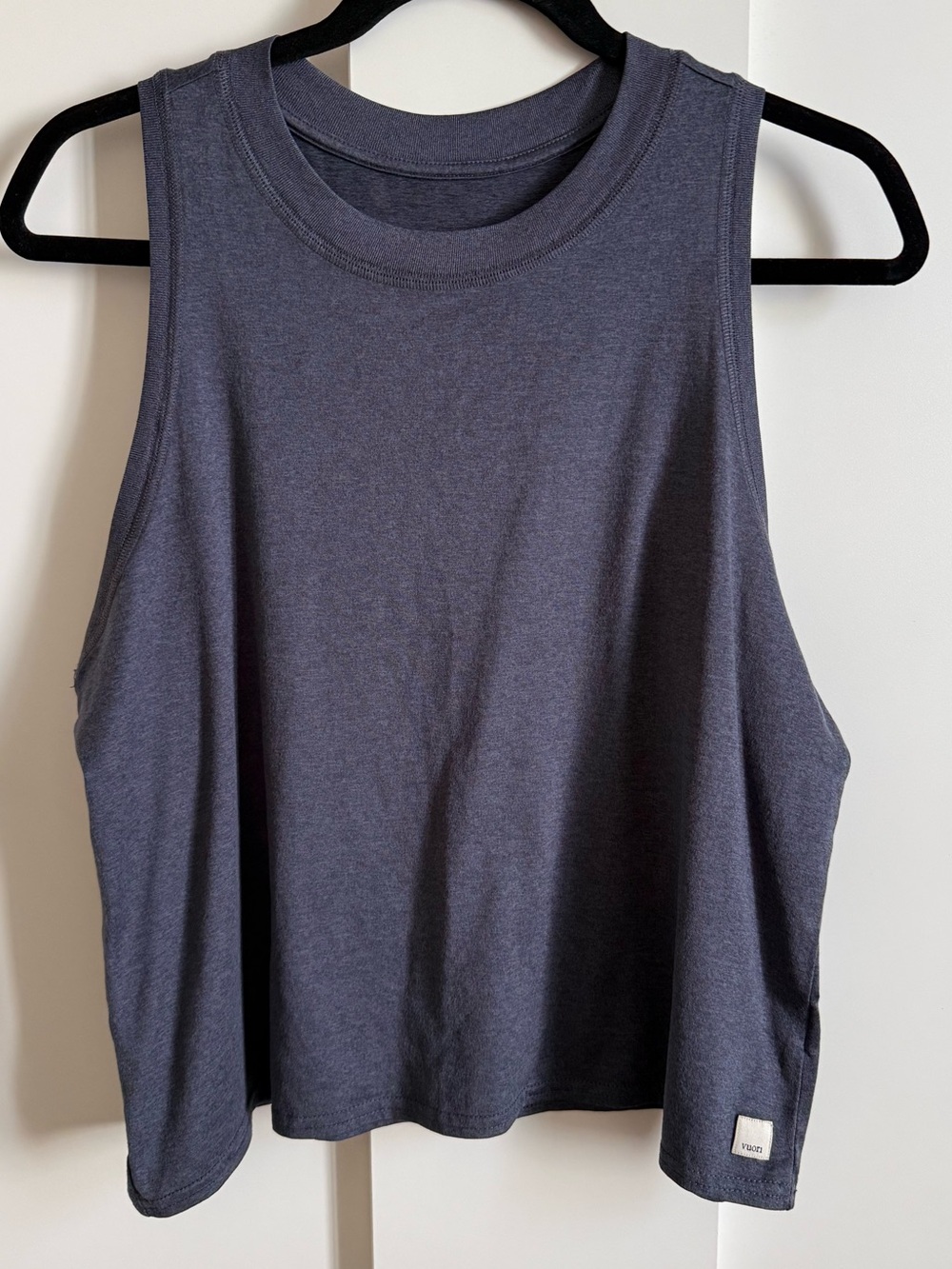 Vuori Energy Tank Top Ultra Soft Performance Knit High Neck Relaxed Blue L